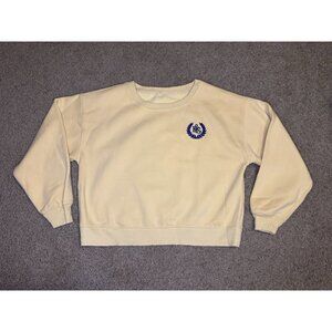 LOU & GREY Super Soft Butter Yellow Sweatshirt Logo Crest Basic Outdoor SMALL